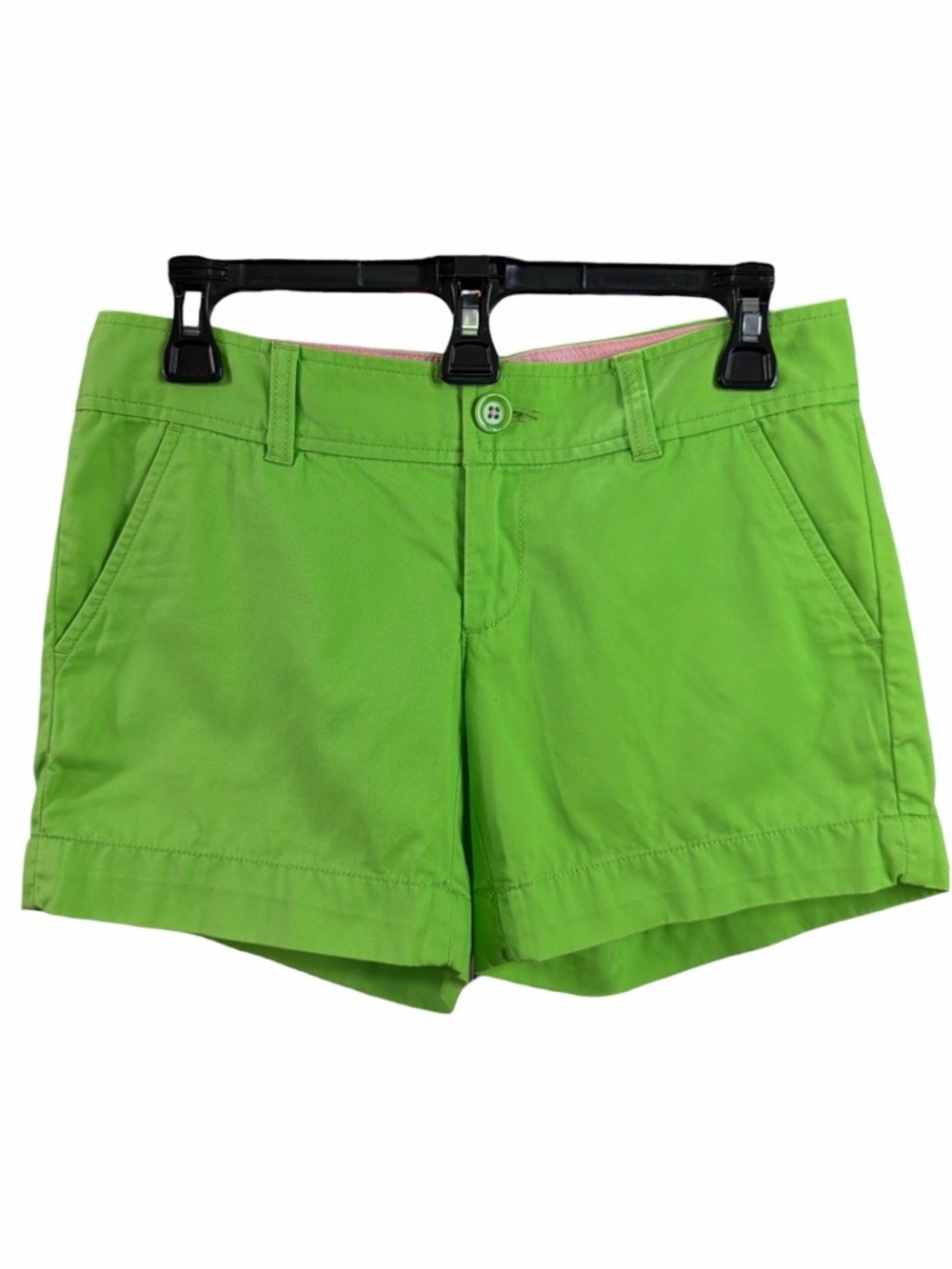 Lilly Pulitzer Lime Green Cotton Chino Shorts. EC  Size 0